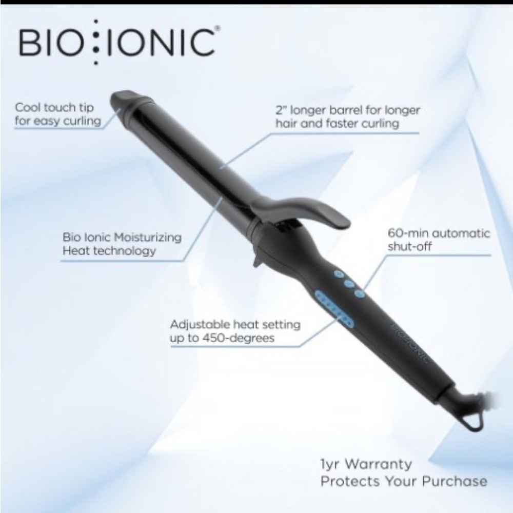 bioionic long barrel curling iron 1"